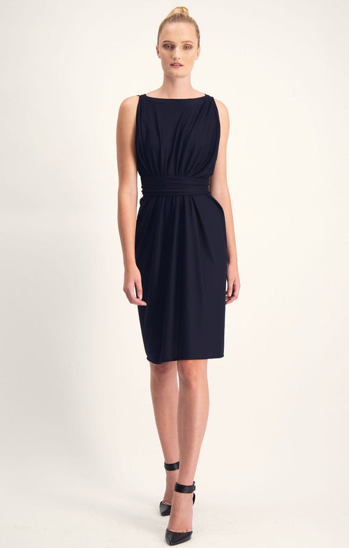 Dresses Multi Occasion COLUMN DRAPE DRESS IN NAVY