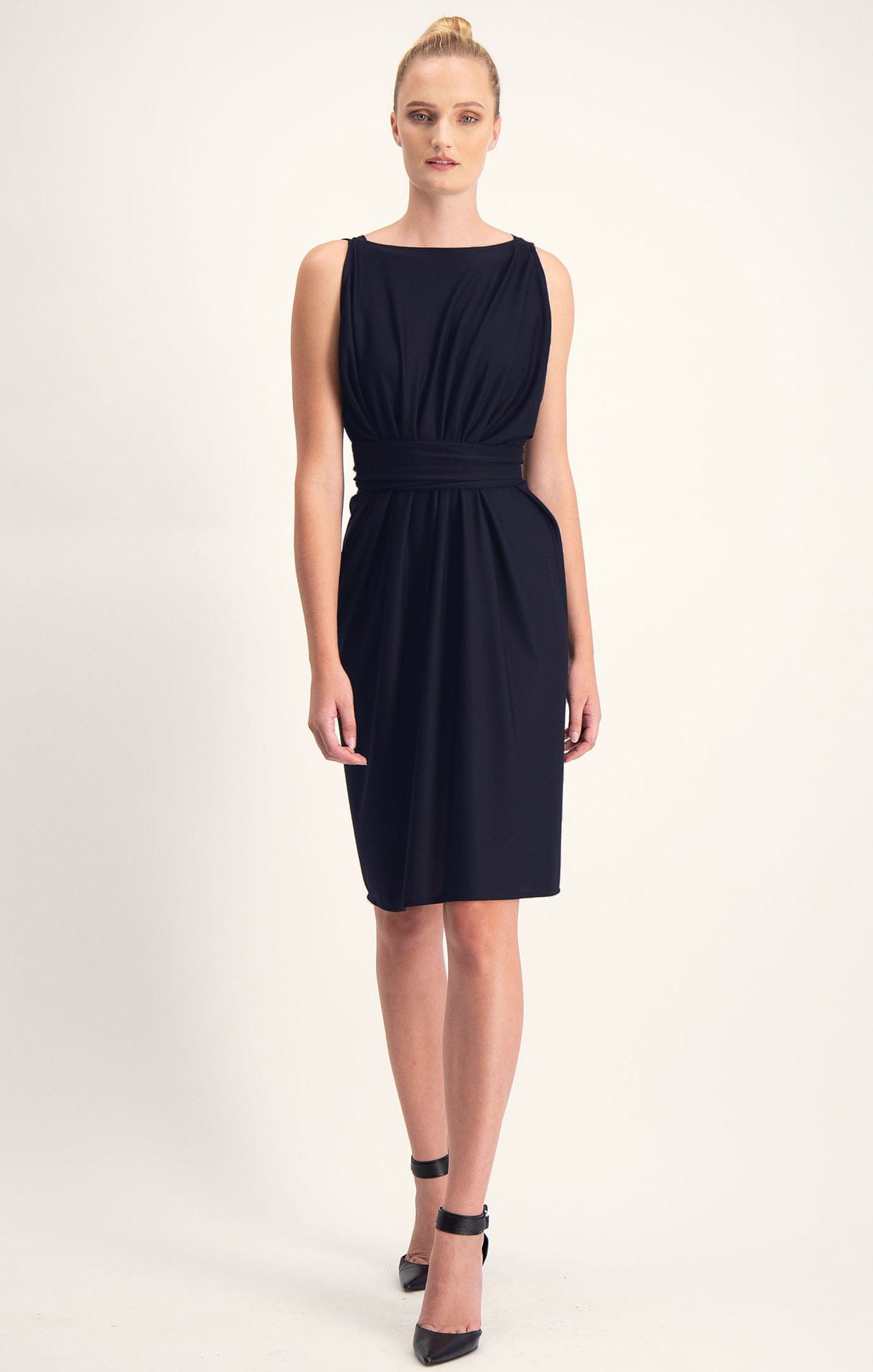 Dresses Multi Occasion COLUMN DRAPE DRESS IN NAVY