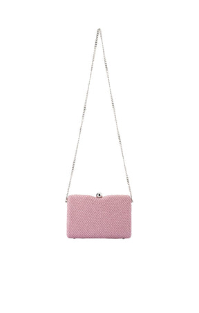 Bags OS / PINK BIRDIE WOVEN CLUTCH BAG IN PINK