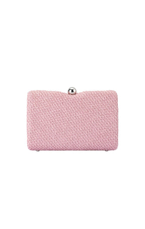 Bags OS / PINK BIRDIE WOVEN CLUTCH BAG IN PINK