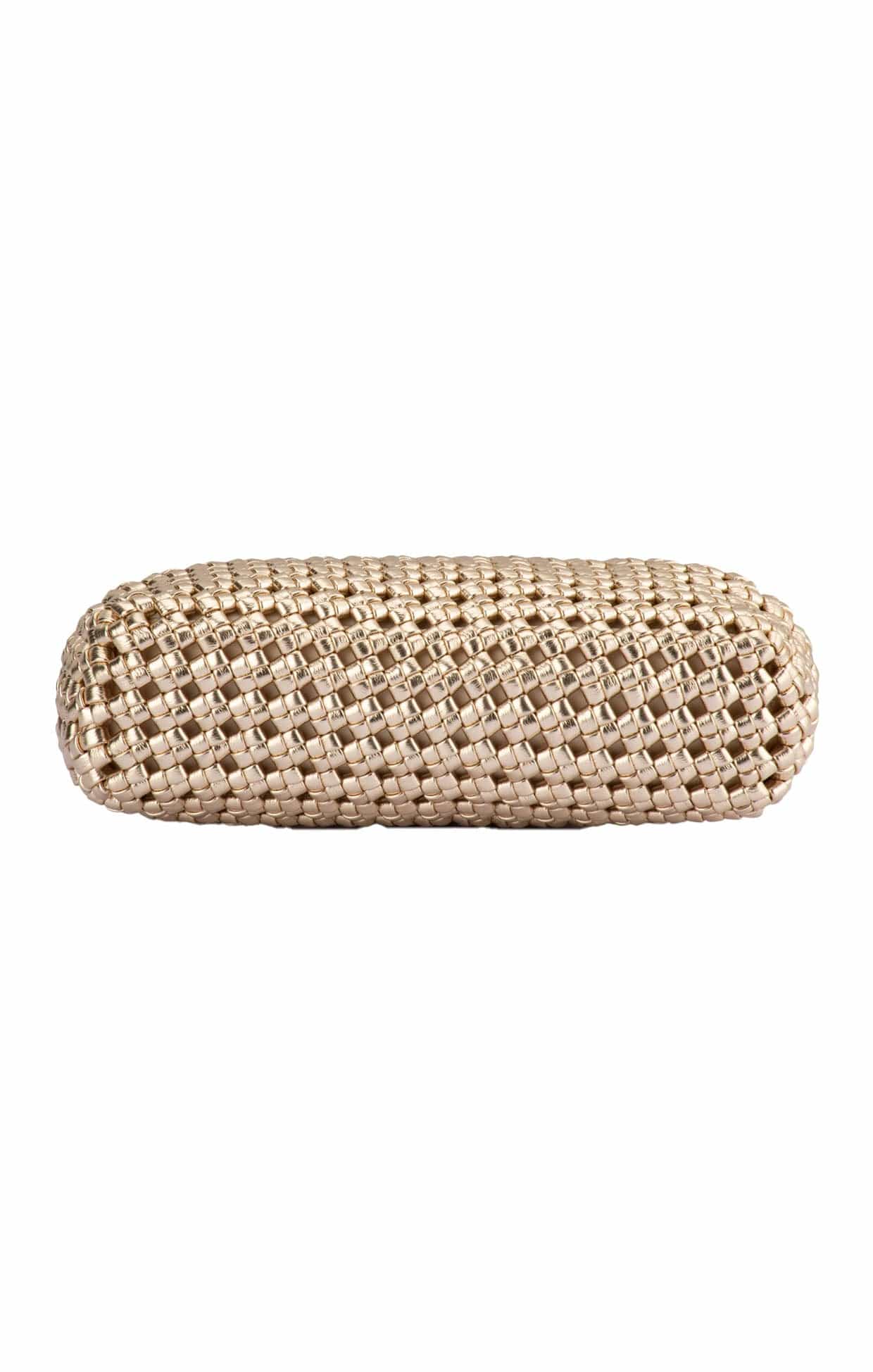 Bags OS / GOLD EVERLY HAND WOVEN CLUTCH BAG IN GOLD