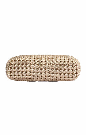 Bags OS / GOLD EVERLY HAND WOVEN CLUTCH BAG IN GOLD