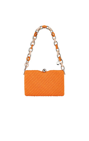 Bags OS / ORANGE BIRDIE WOVEN CLUTCH BAG IN ORANGE
