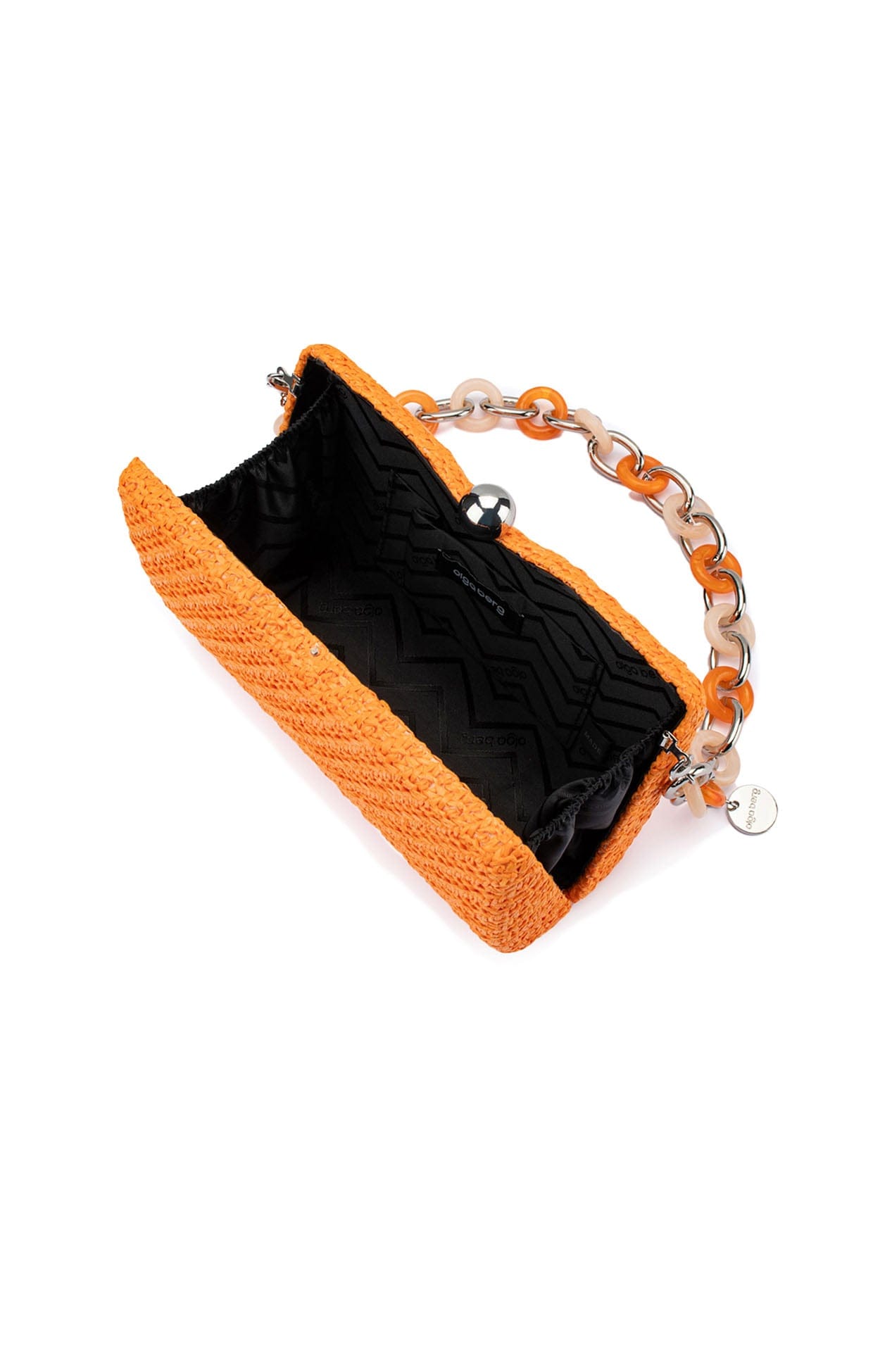 Bags OS / ORANGE BIRDIE WOVEN CLUTCH BAG IN ORANGE