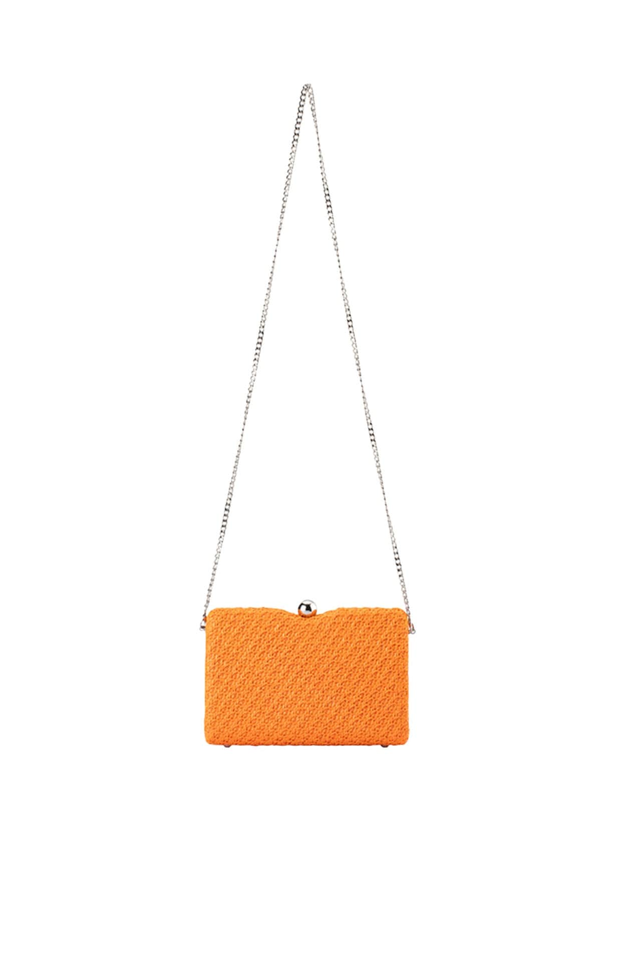 Bags OS / ORANGE BIRDIE WOVEN CLUTCH BAG IN ORANGE