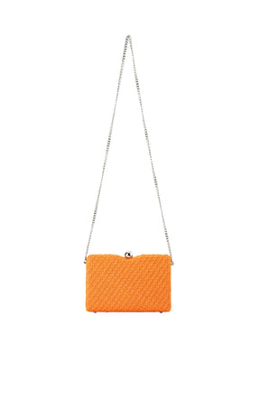 Bags OS / ORANGE BIRDIE WOVEN CLUTCH BAG IN ORANGE