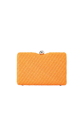 Bags OS / ORANGE BIRDIE WOVEN CLUTCH BAG IN ORANGE