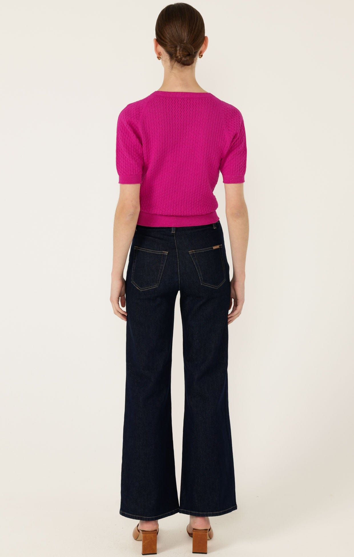Knitwear HENLEY KNIT TOP IN FUCHSIA
