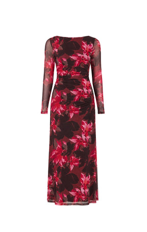 Dresses Multi Occasion AMYRA MESH DRESS IN BORDEAUX GARDEN