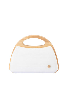 Bags OS / WHITE SARAH WOODEN FRAME BAG IN WHITE