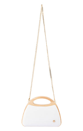 Bags OS / WHITE SARAH WOODEN FRAME BAG IN WHITE