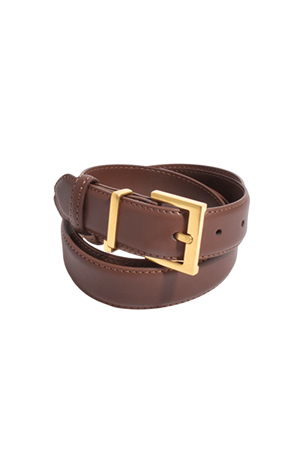Belts OS / CHOCOLATE ARIEL SQUARE BUCKLE BELT IN CHOCOLATE