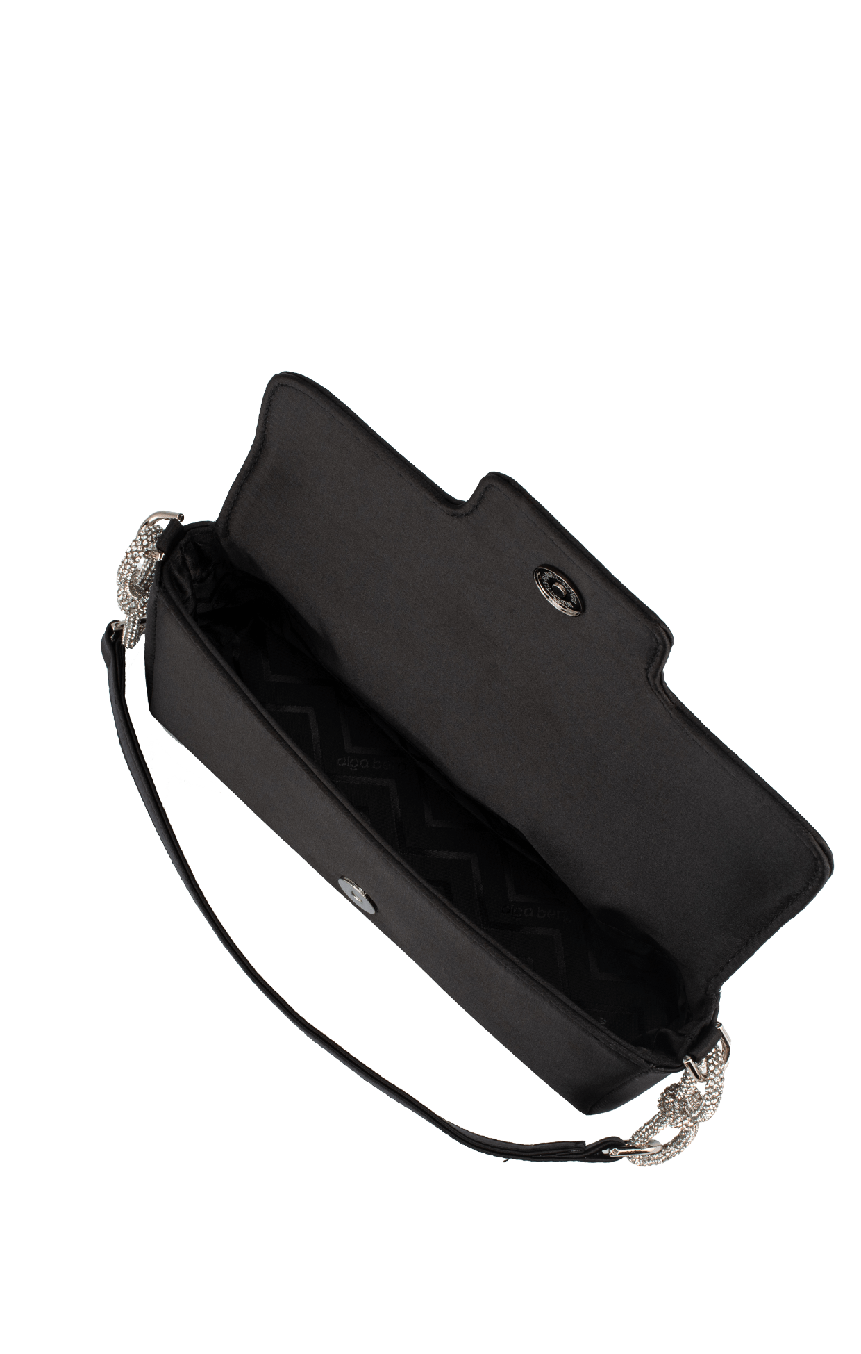 Multi Occasion OS / BLACK CALISSA CRYSTAL BOW BAG IN BLACK