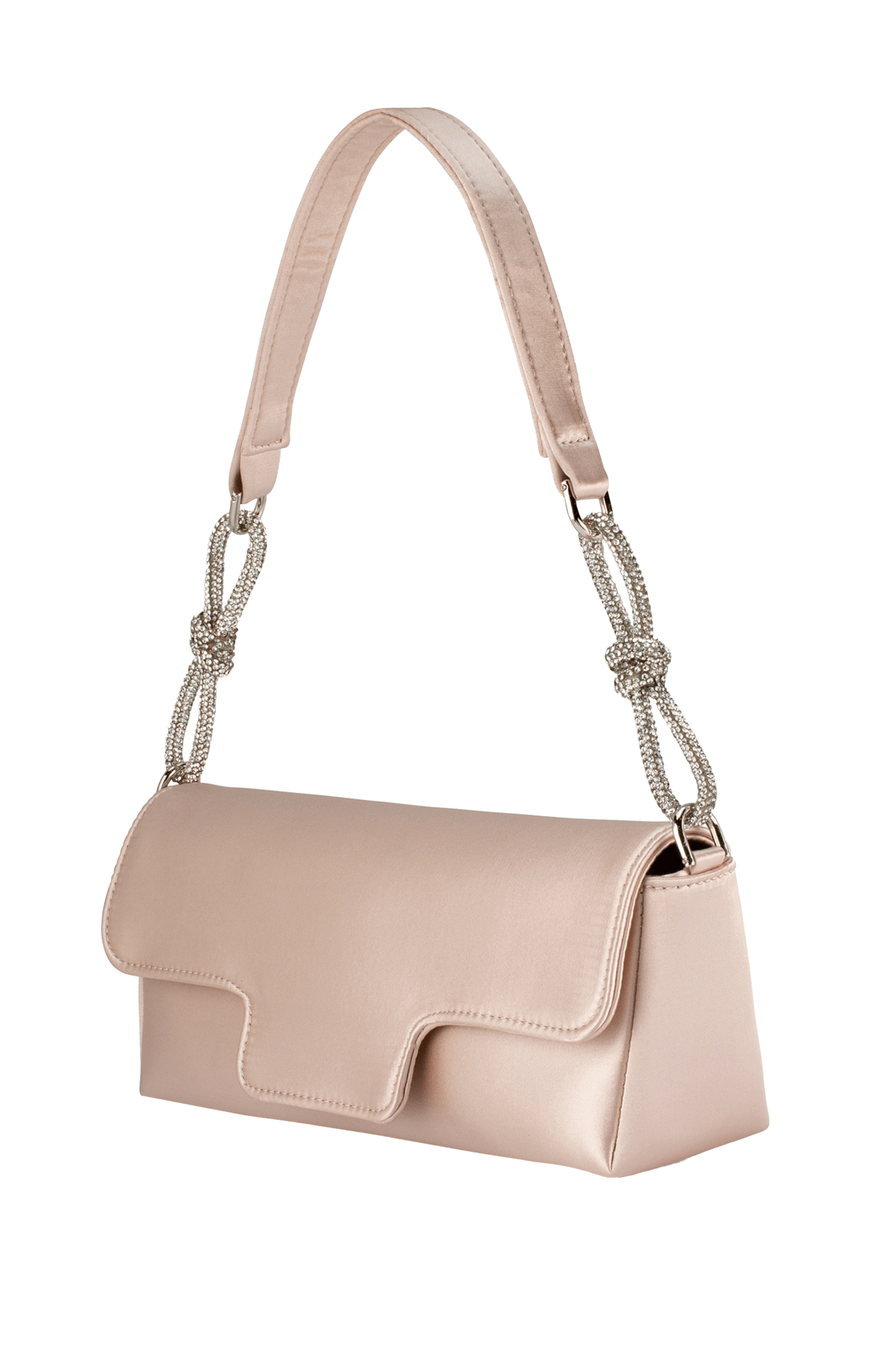 Multi Occasion OS / PINK CALISSA CRYSTAL BOW BAG IN BLUSH