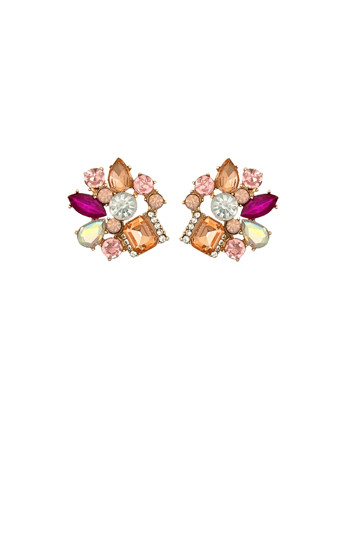 Multi Occasion OS / PINK CARRIE CLUSTER EARRINGS IN PINK