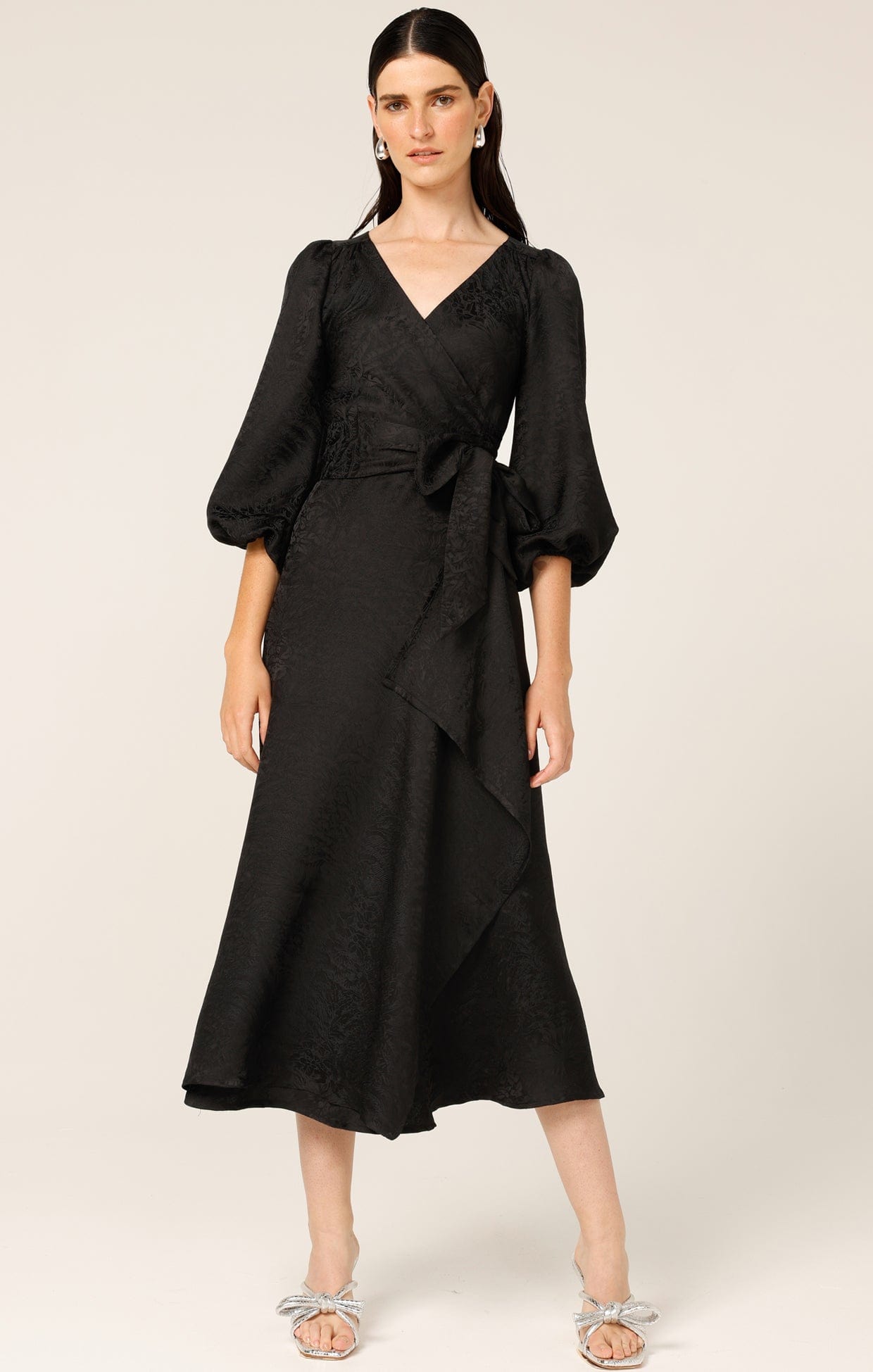 Dresses CHATEAU WRAP DRESS IN BLACK