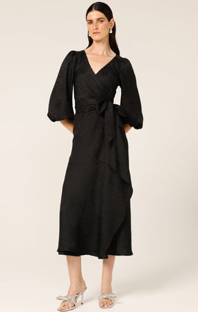 Dresses CHATEAU WRAP DRESS IN BLACK