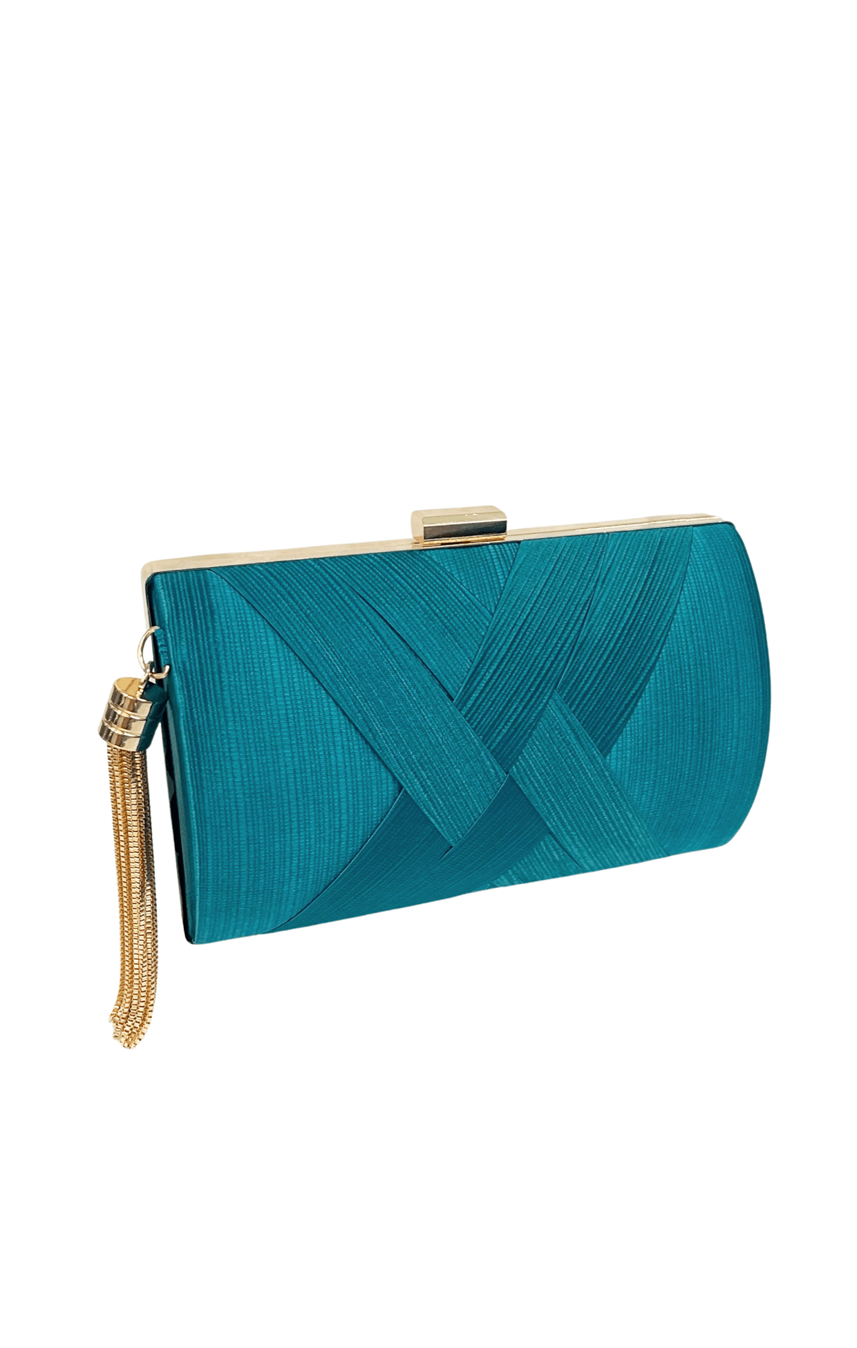 Blue and green clutch bag deals