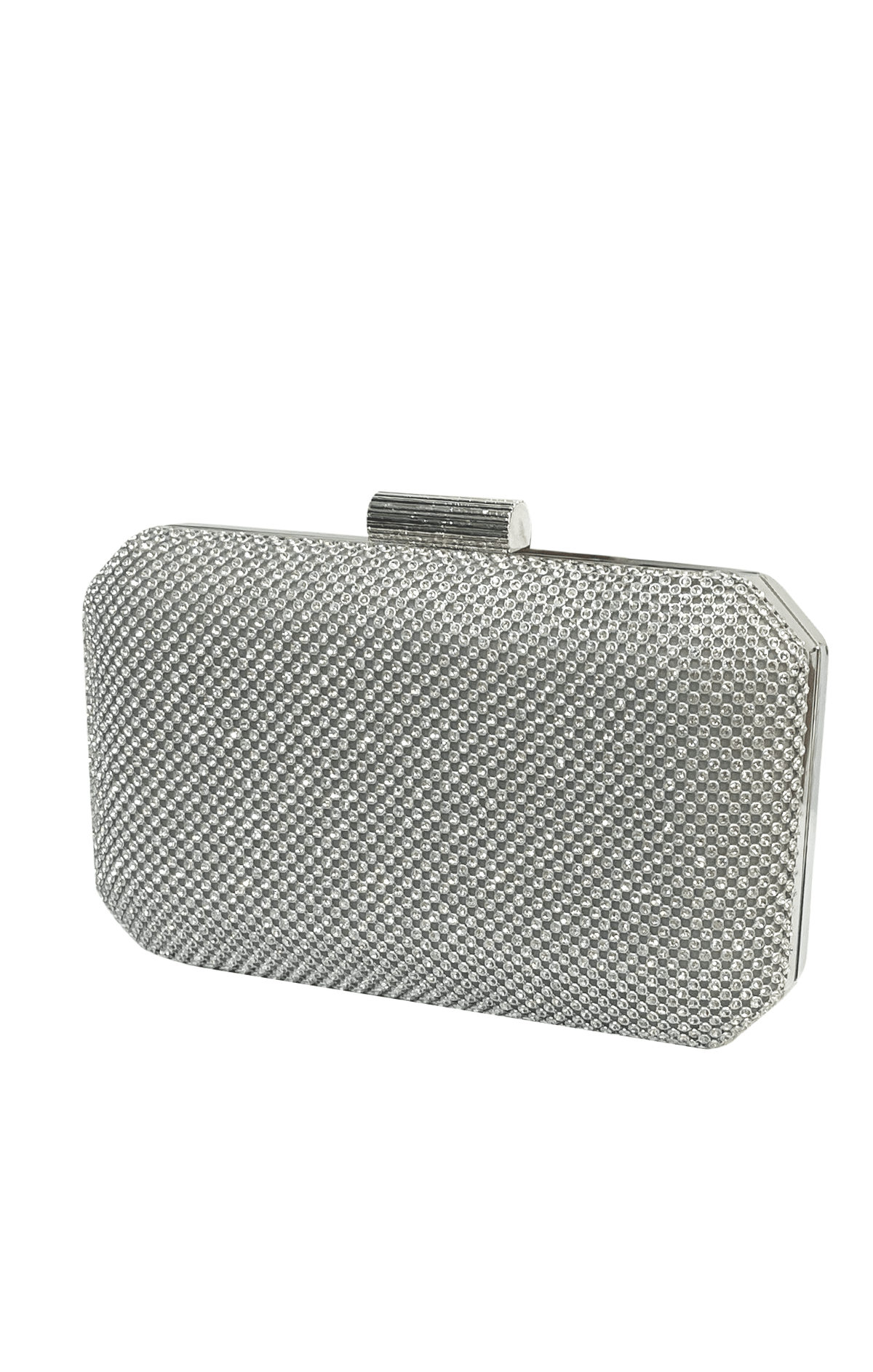 ACCESSORIES Bags Clutches One Size / Silver DIAMANTE MESH STRUCTURED CLUTCH IN SILVER