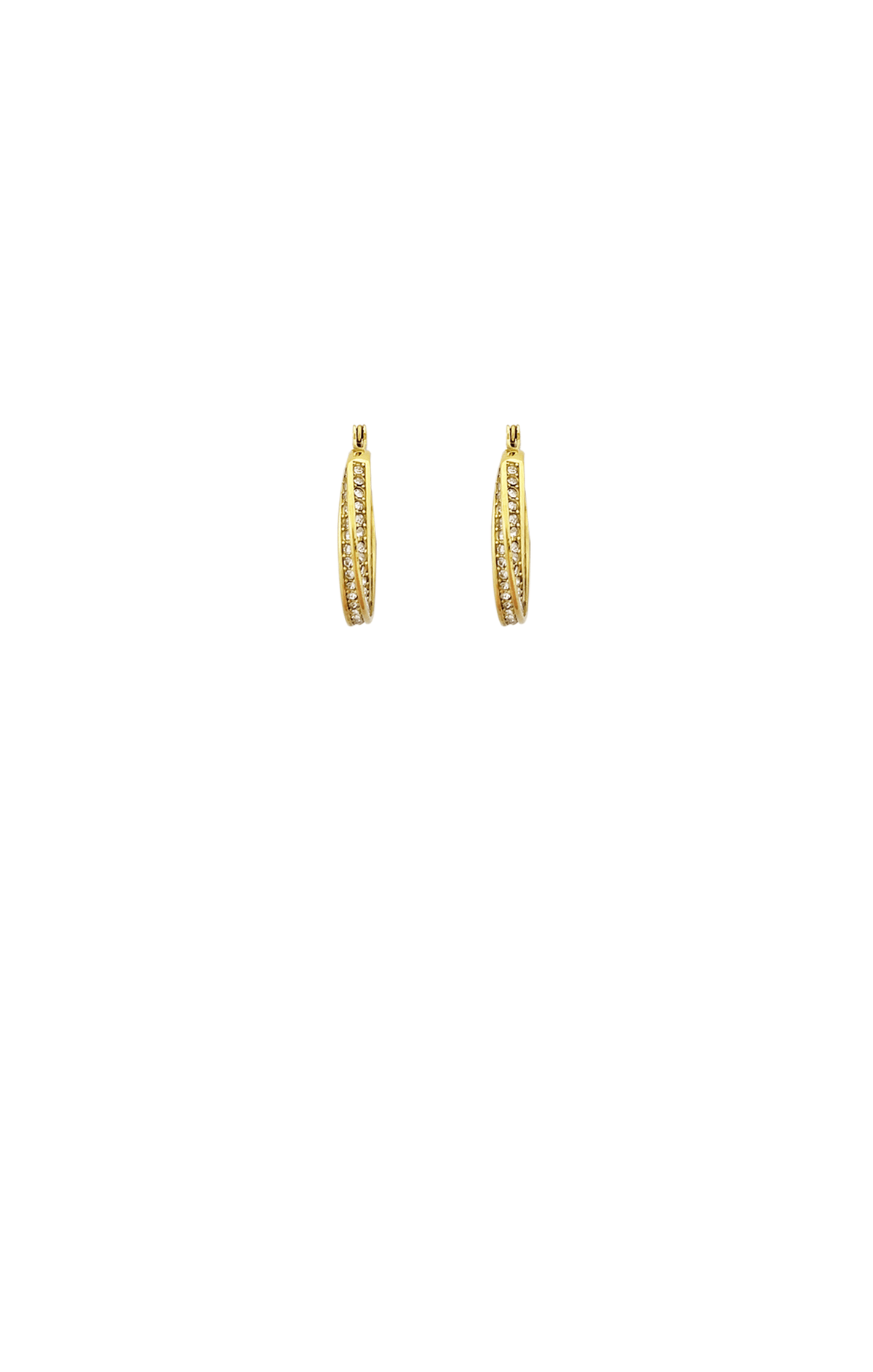 Earrings OS / GOLD DIAMANTE TWIST MINI HOOPS IN GOLD