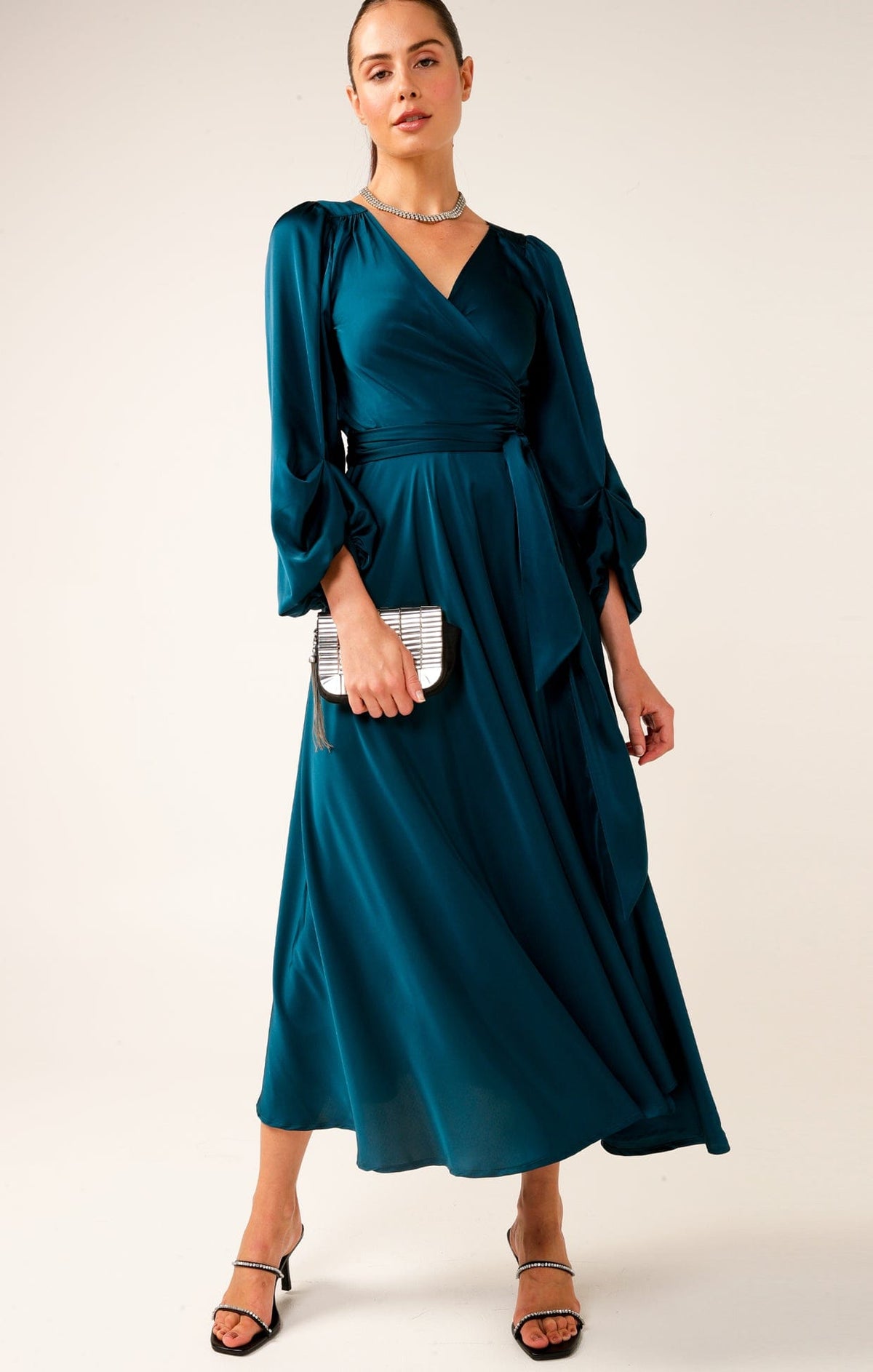 Dresses Events DIMMI WRAP DRESS IN PEACOCK