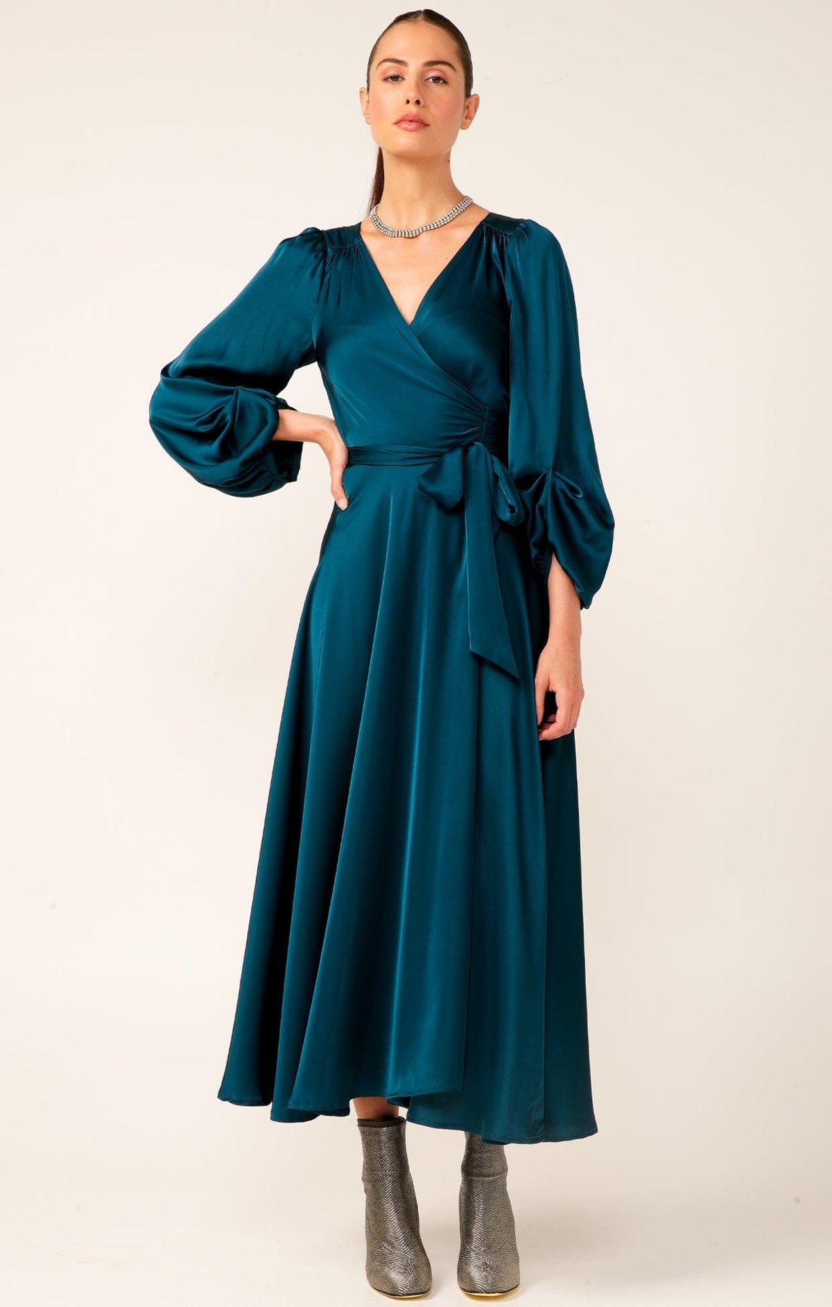 Dresses Events DIMMI WRAP DRESS IN PEACOCK