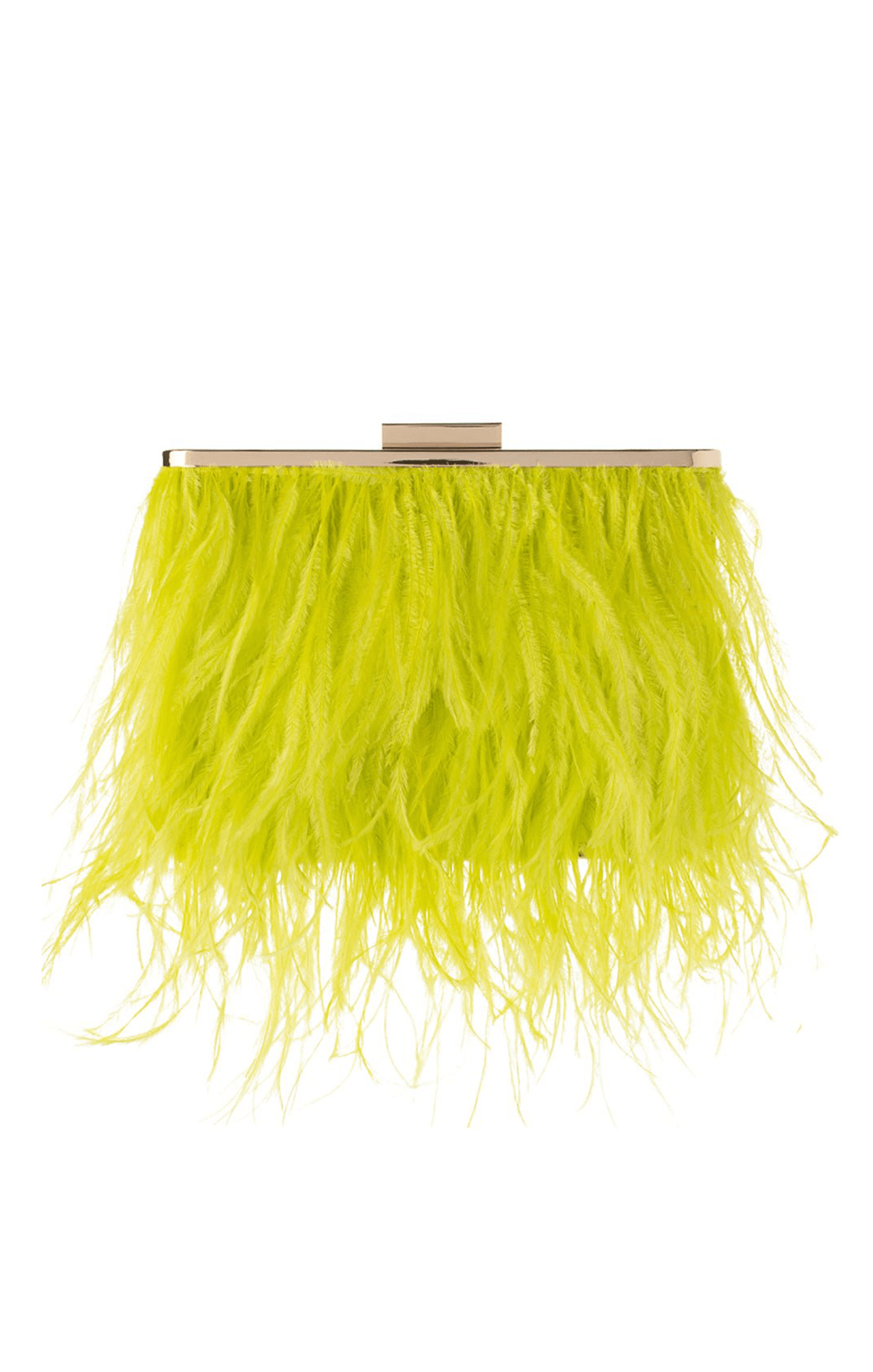 ACCESSORIES Bags Clutches One Size / Green ESTELLE FEATHER CLUTCH IN CHARTREUSE