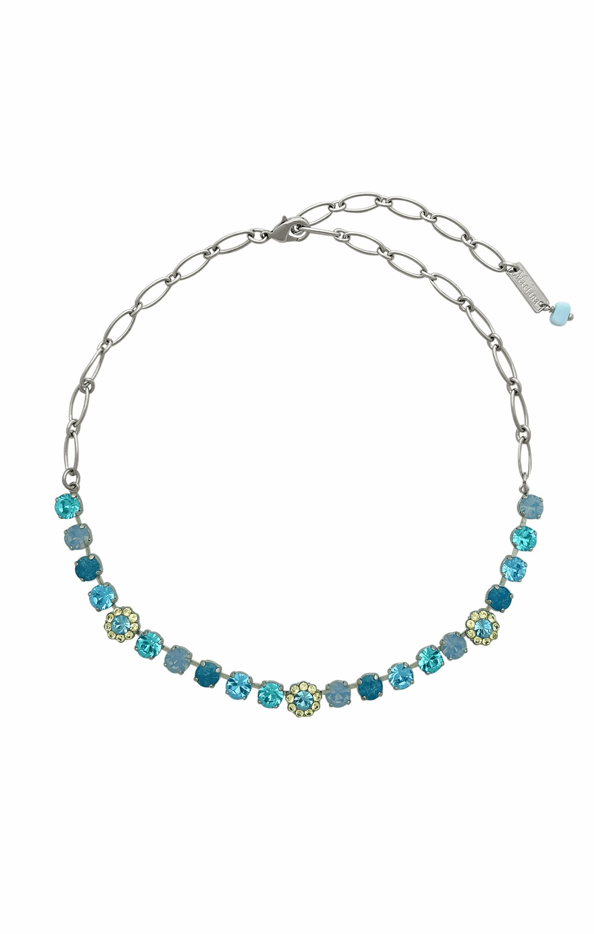 Necklaces OS / BLUE FLORENCE NECKLACE (RHODIUM) IN OCEAN BLUE