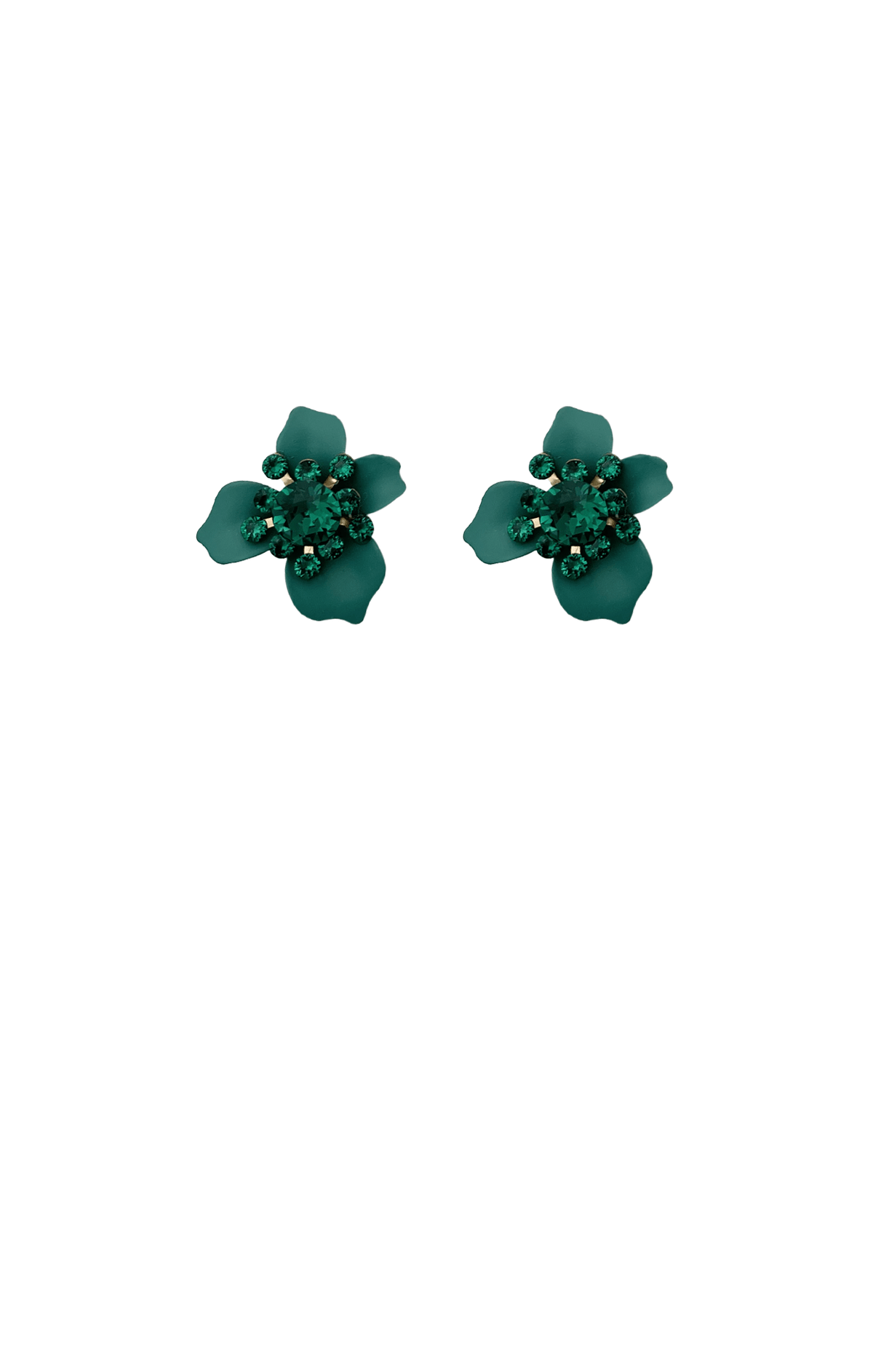 ACCESSORIES Earrings OS / GREEN FREYA FLOWER EARRING IN EMERALD