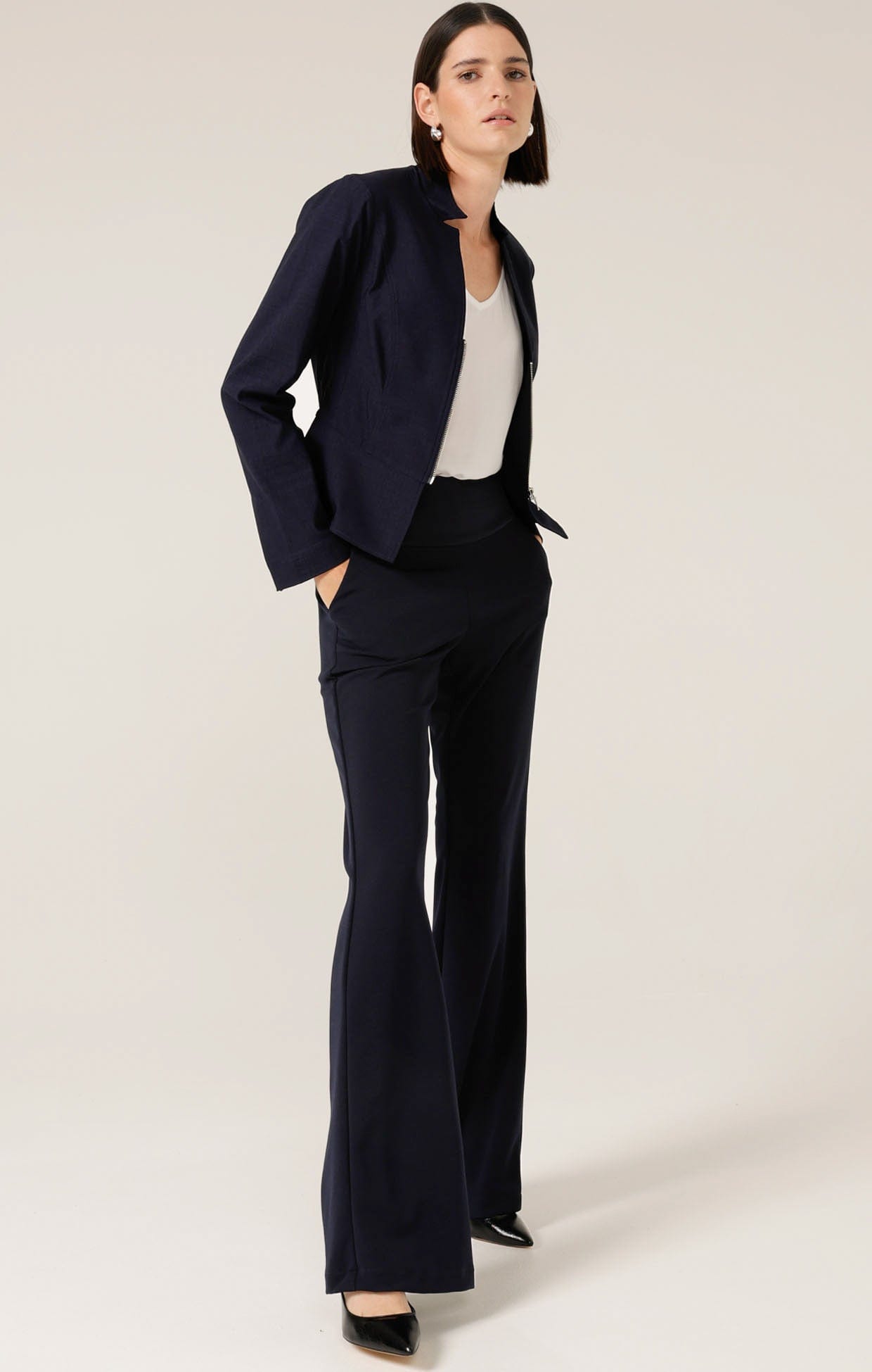 Zip Front Peplum Jacket main image 0