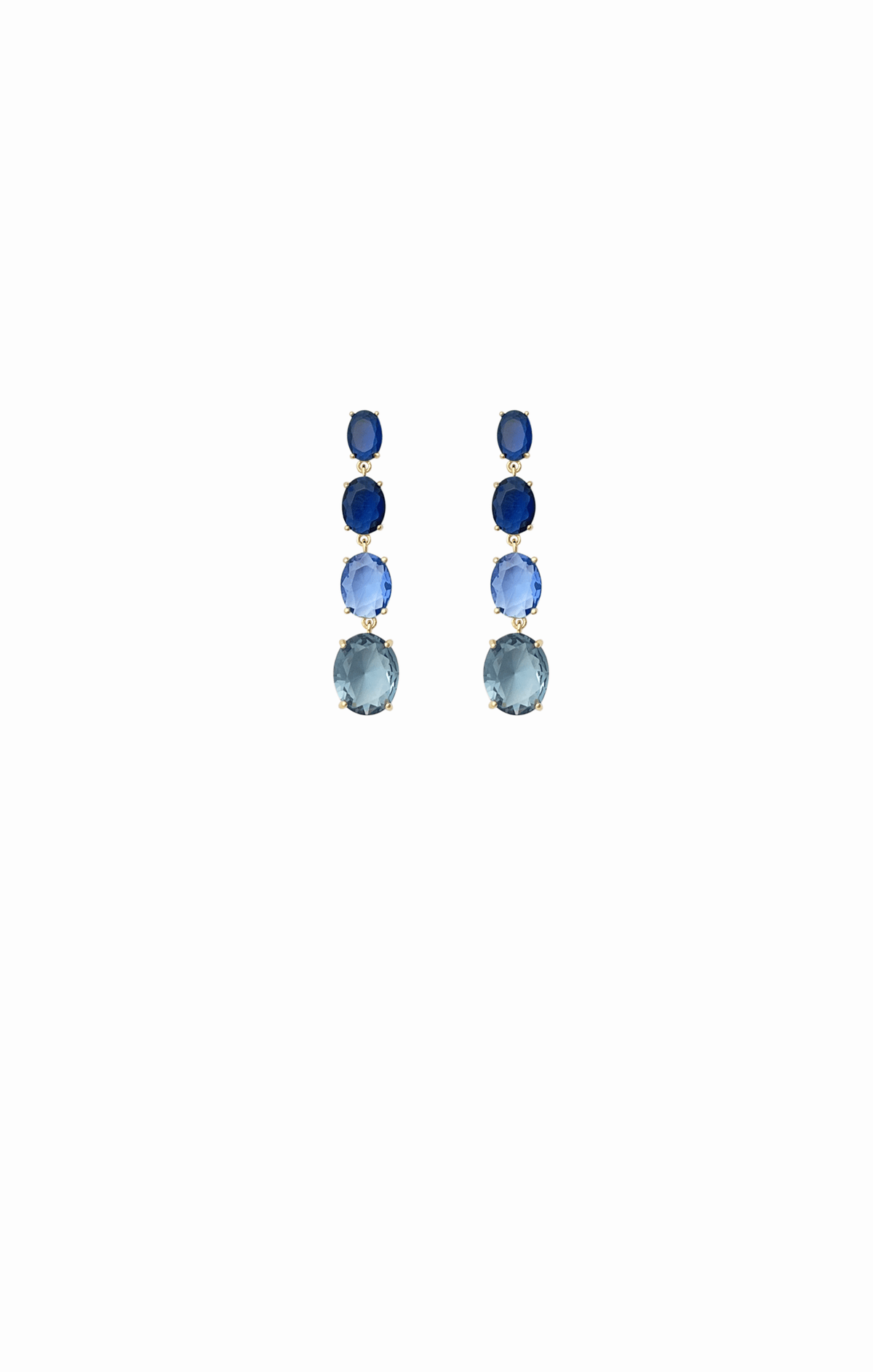 Earrings OS / BLUE GRADUATED JEWEL EARRING IN BLUE MULTI