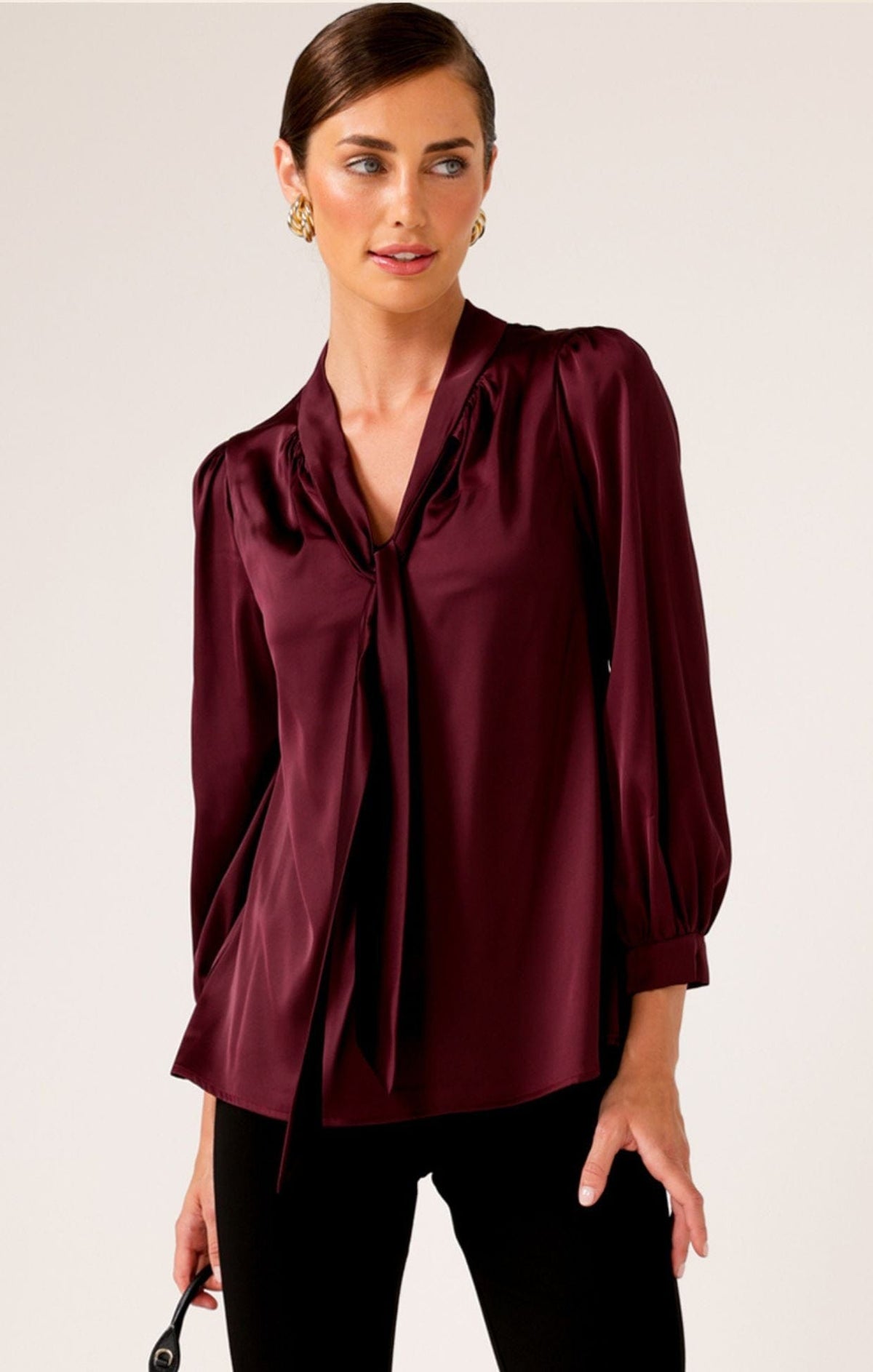 Tops Multi Occasion HATCHIE BLOUSE IN BLACK CHERRY