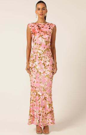 Dresses HEAVENLY HEIGHTS MAXI DRESS PINK GOLD
