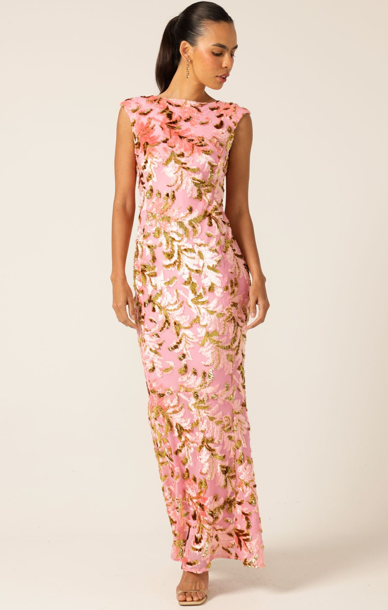 Dresses HEAVENLY HEIGHTS MAXI DRESS PINK GOLD