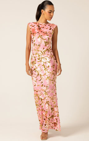 Dresses HEAVENLY HEIGHTS MAXI DRESS PINK GOLD