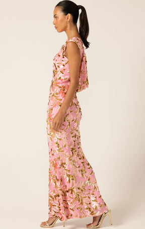 Dresses HEAVENLY HEIGHTS MAXI DRESS PINK GOLD