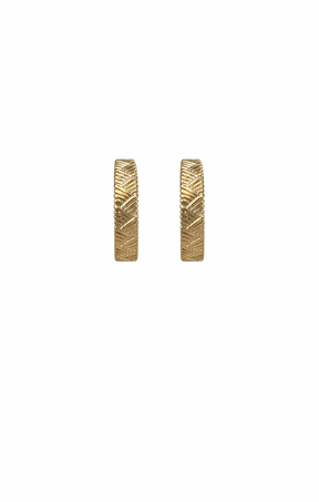 Multi Occasion OS / GOLD HERRINGBONE EVENT HOOPS IN GOLD