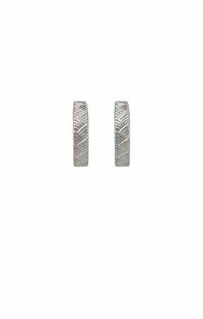 Multi Occasion OS / SILVER HERRINGBONE EVENT HOOPS IN SILVER