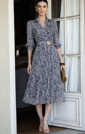 Dresses HERRINGBONE DRESS IN NAVY WHITE CHECK