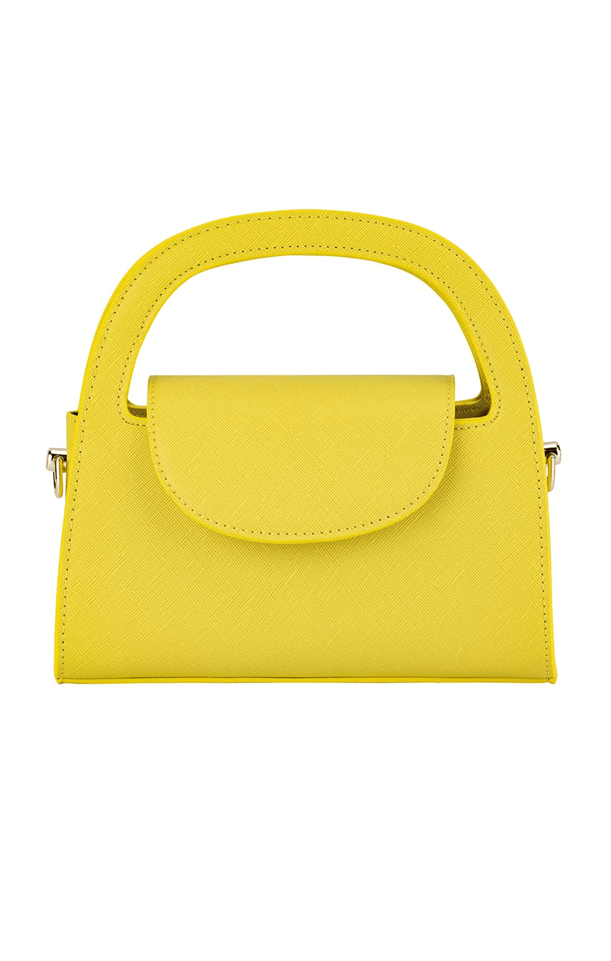 Multi Occasion OS / YELLOW IVY CURVED HANDLE BAG IN YELLOW