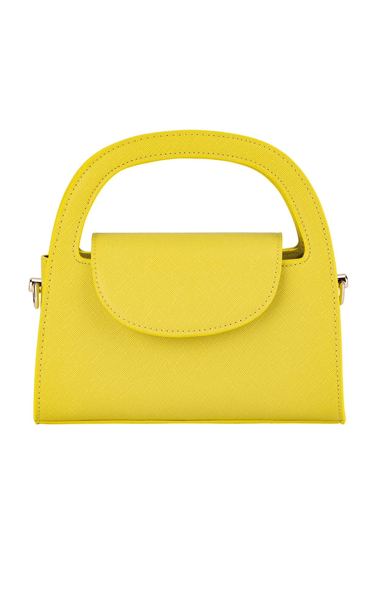 Multi Occasion OS / YELLOW IVY CURVED HANDLE BAG IN YELLOW