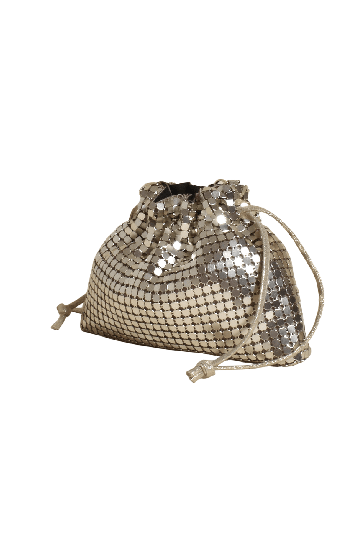 ACCESSORIES Bags Clutches One Size / Neutral KENZIE DRAWSTRING MESH EVENT BAG IN GOLD