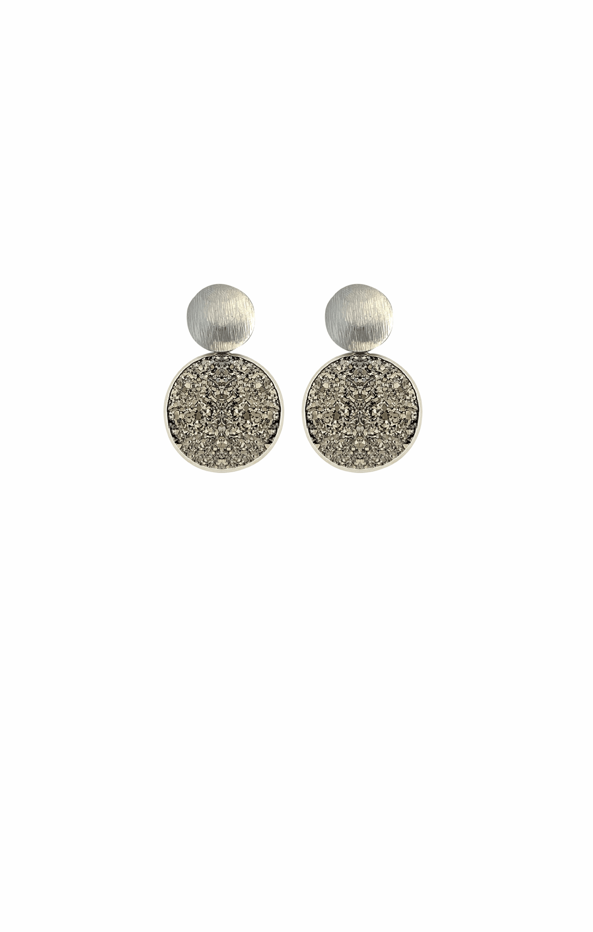 Multi Occasion OS / SILVER LARGE ANNA DROP EARRINGS IN PEWTER AND SILVER