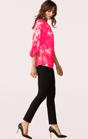 Tops Events LOTUS FLOWER BLOUSE IN HOT PINK FLORAL