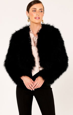 x Jackets Events LUXE FEATHER JACKET IN BLACK