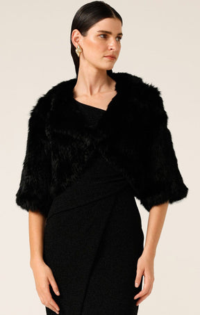Jackets Multi Occasion LUXE FUR BOLERO IN BLACK