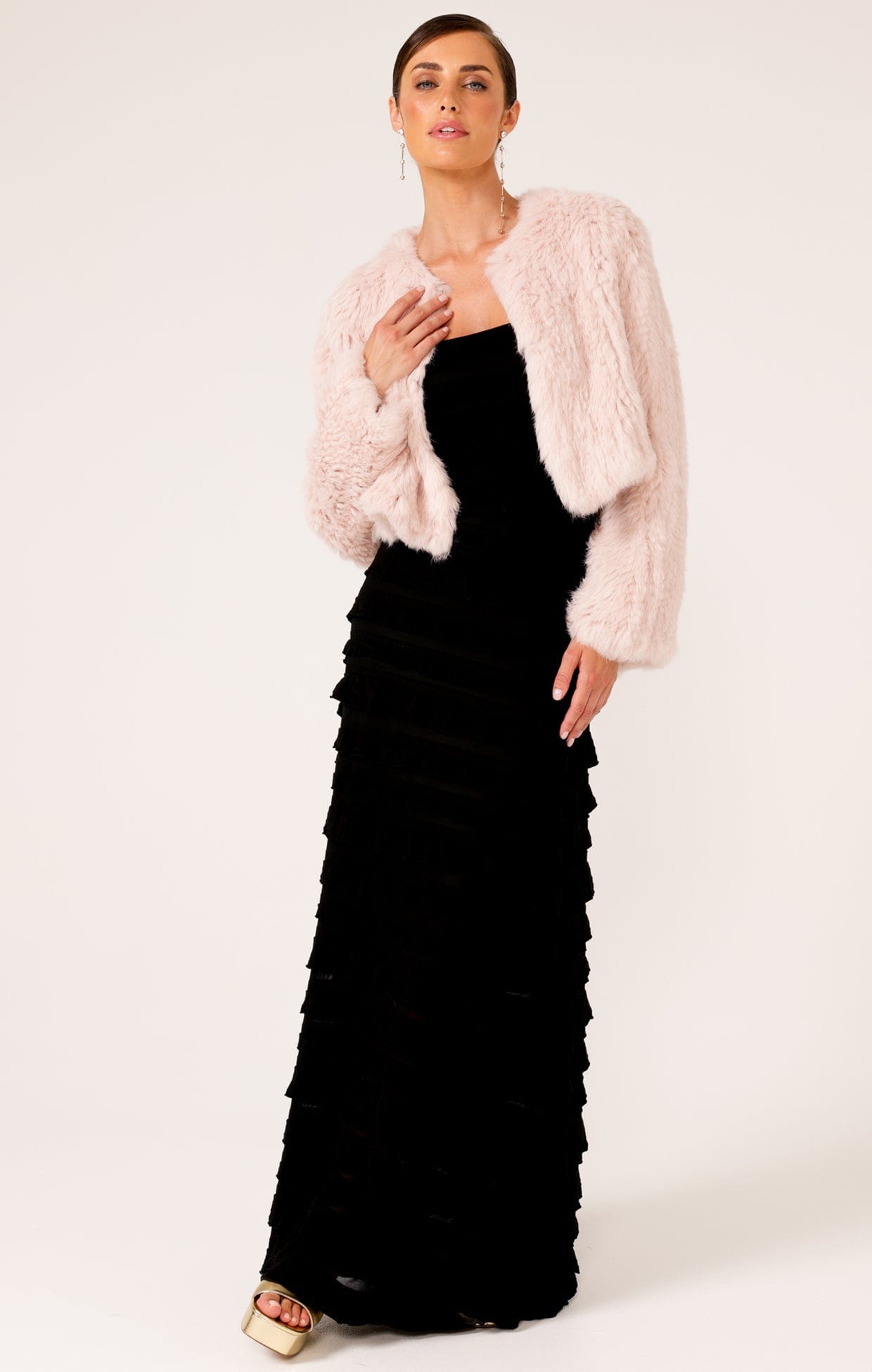 Jackets Multi Occasion LUXE FUR JACKET IN BABY PINK