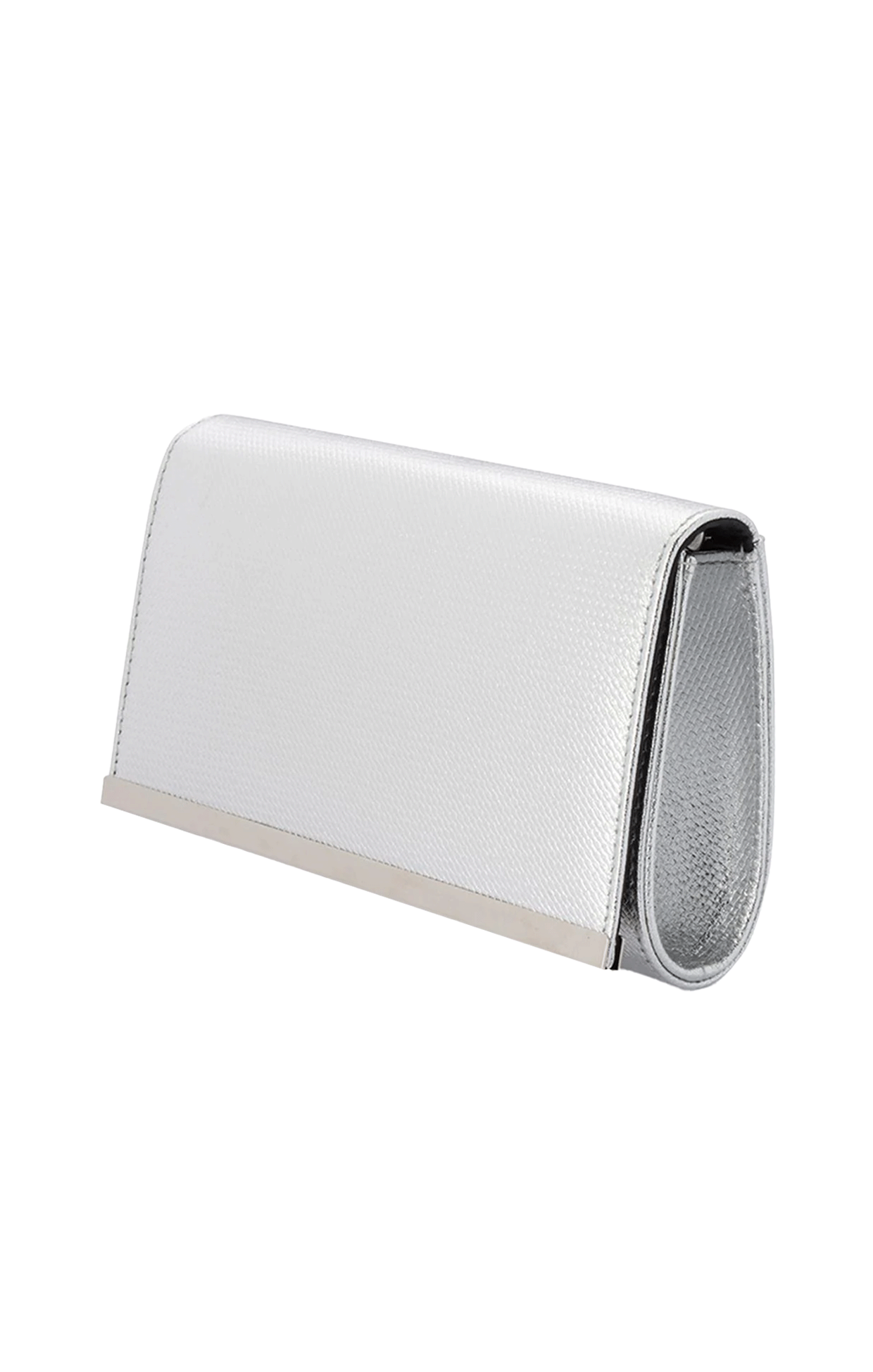 Maddie Foldover Clutch in Silver by Olga Berg SACHA DRAKE