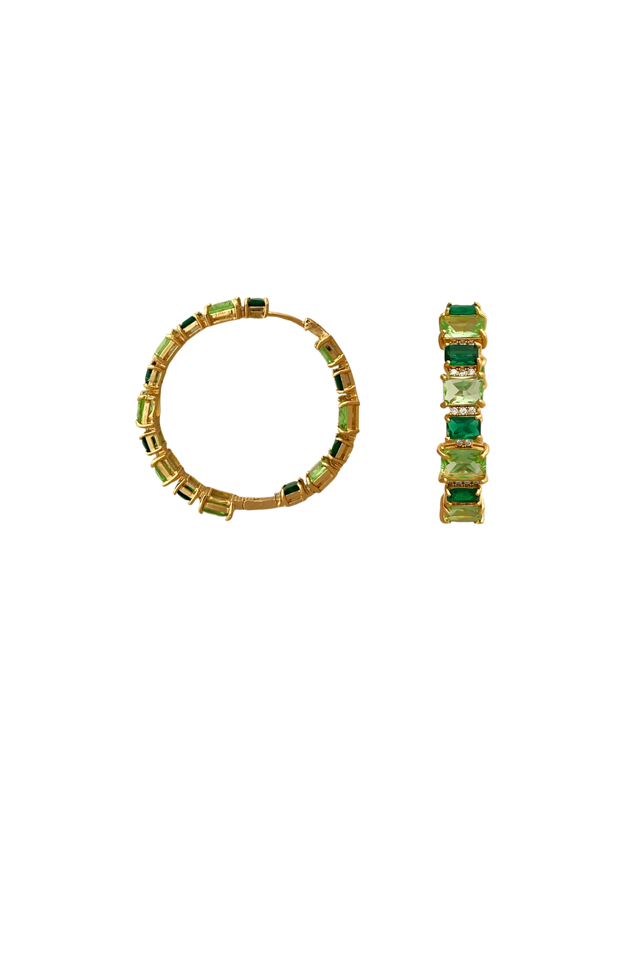 Multi Occasion OS / GREEN MADDOX COCKTAIL HOOPS IN GREEN AND GOLD
