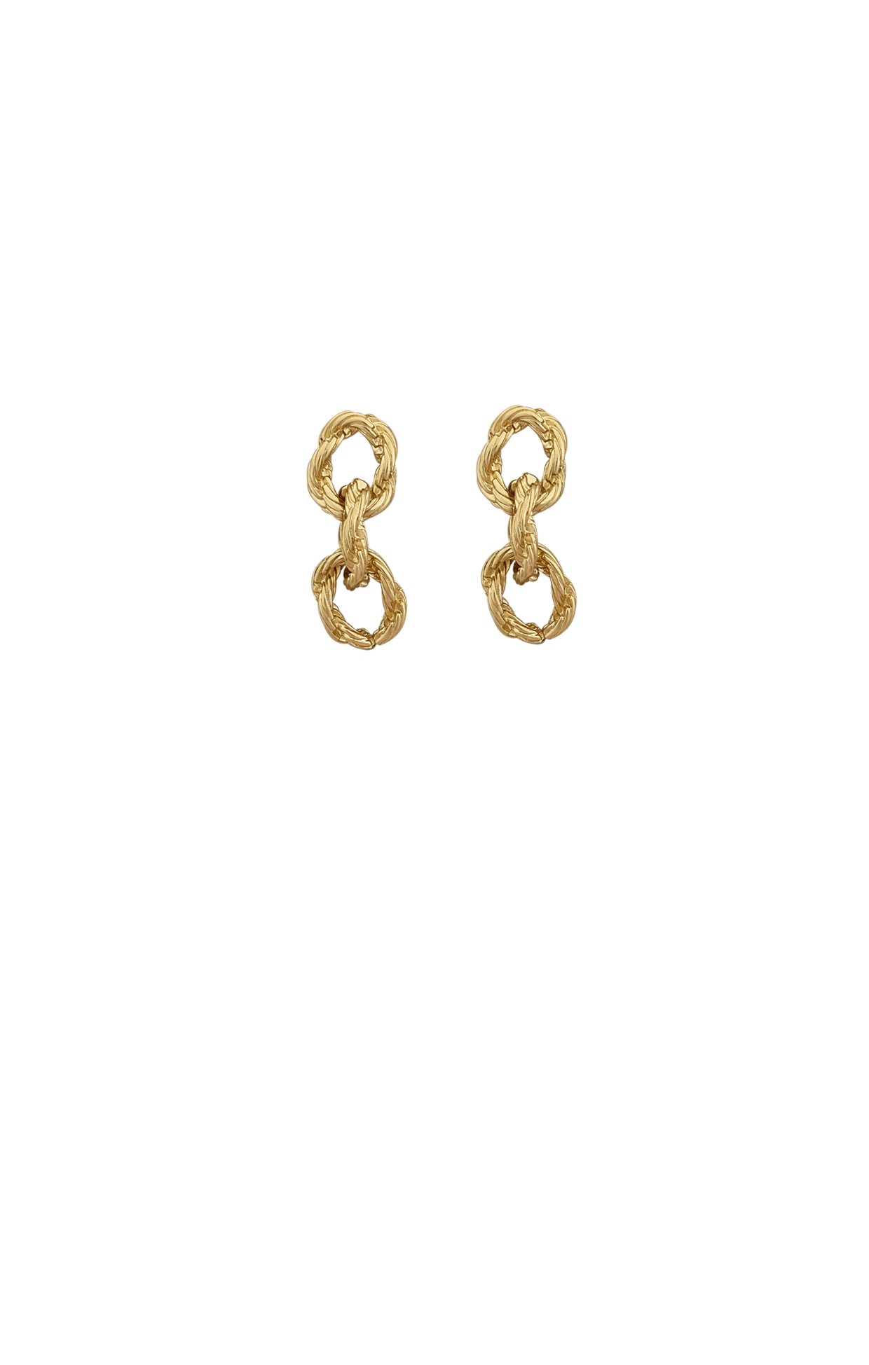 Earrings OS / GOLD MINI RING LINK EARRING IN GOLD
